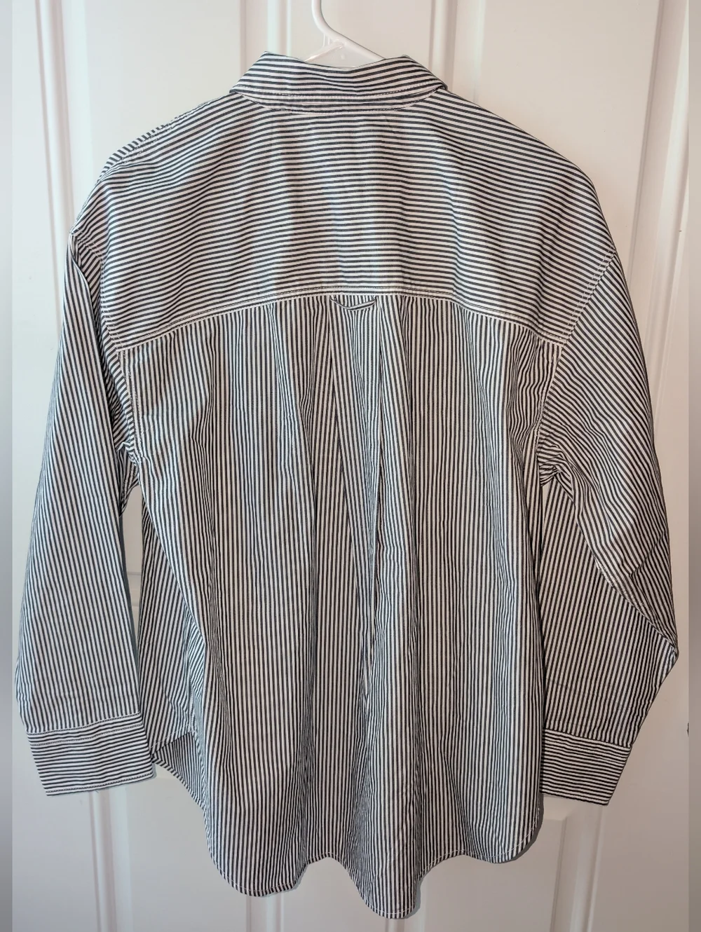 J. Crew Etienne Oversized Fit Stripe Button-Down Shirt Sz S Charcoal White NWOT - Picture 5 of 6